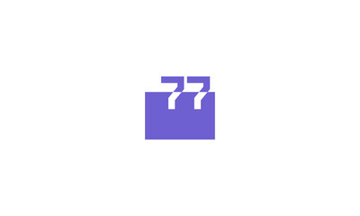77 Number Purple Fresh Minimal Logo