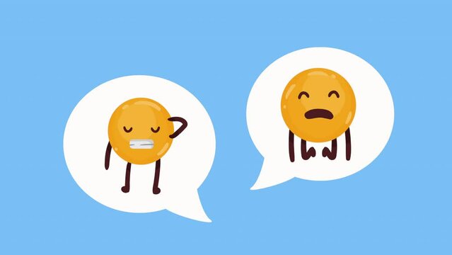 emojis with chat balloons comic characters