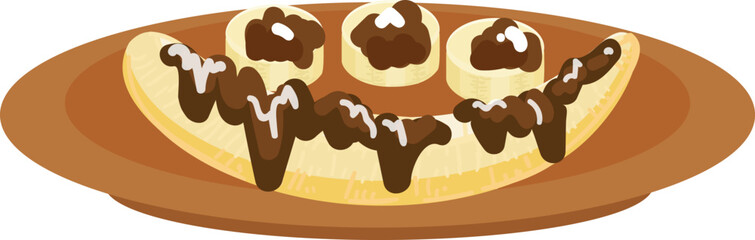 Chocolate banana icon cartoon vector. Fruit food. Plant ripe