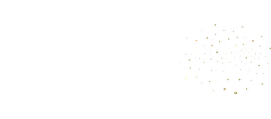 Holiday golden decoration, glitter frame isolated