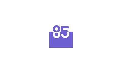 85 Number Purple Fresh Minimal Logo