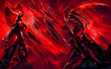 Spectacular watercolor painting of contemporary abstract. Digital art illustration