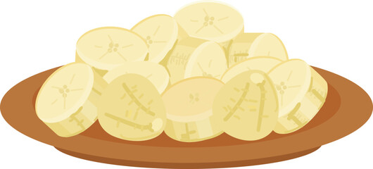 Cutted banana icon cartoon vector. Fruit food. Nature snack