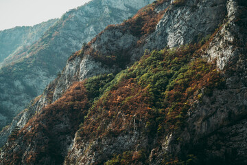 Piva lake canyon and mountains in Montenegro