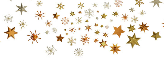 Holiday golden decoration, glitter frame isolated