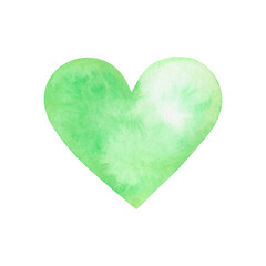 bright juicy watercolor green heart for spring festival invitation and decoration design