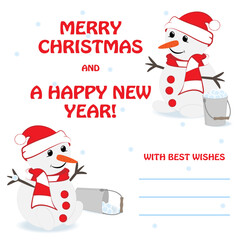 christmas card with snowman