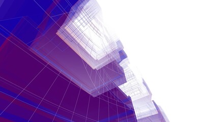 Abstract modern architecture background 3d illustration