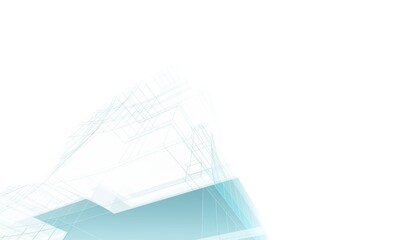 Abstract modern architecture background 3d illustration