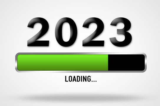 New Year 2023 coming, loading bar illustration