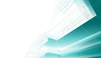 Abstract modern architecture background 3d illustration