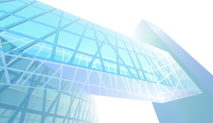 Abstract modern architecture background 3d illustration