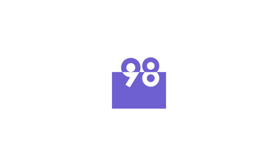 98 Number Purple Fresh Minimal Logo