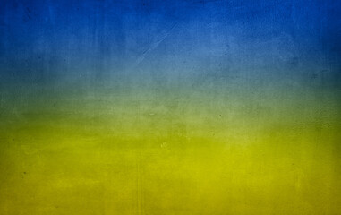 Blue and yellow textured Ukraine concrete wall background