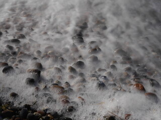 smooth stones in the water
