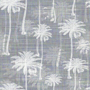 Fototapeta Layered Printed Mesh Linen Texture Background with Botanical Flowers. Natural Seamless Pattern. Weave Fabric for Wallpaper, Cloth, shirt,  Packaging, curtain, duvet cover, pillow, digital print design