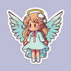 Christmas angel sticker, xmas wings angel stickers cute. Multicolor