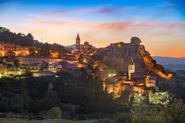 Novara di Sicilia, Sicily, Italy at Dusk