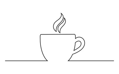 Coffee cup line drawing.