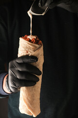 Delicious shawarma with a distinctive designable floor and text space