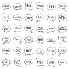 Set of speech bubbles