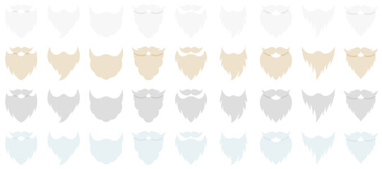 Set of Beard in flat style isolated