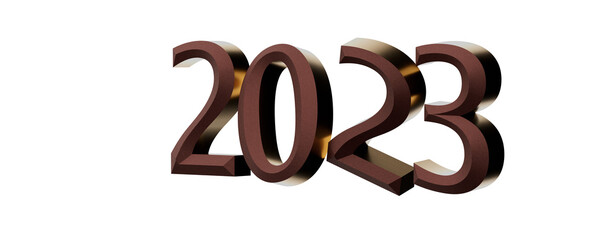 Typography design of 2023 with 3d style design