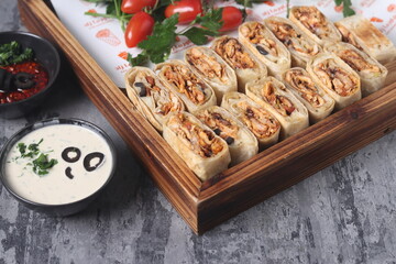 Delicious shawarma with a distinctive designable floor and text space