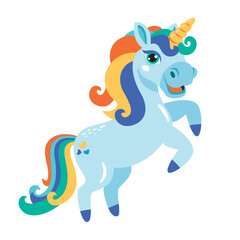 Cartoon Illustration Of A Unicorn