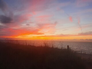 sunset over the river