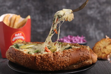 Delicious chicken sandwich with a suitable and attractive floor
