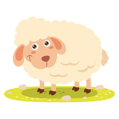 Cartoon Illustration Of A Sheep