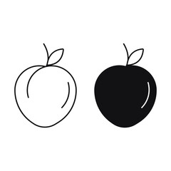 Peach pictogram isolated on white