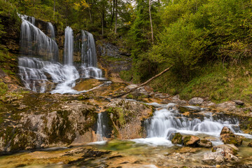 Weissbach Wasserfall bei Inzell, Bayern, Deutschland