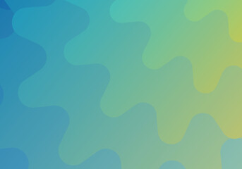 Abstract background composed of wavy curves, gradients from light green to dark blue : Vector