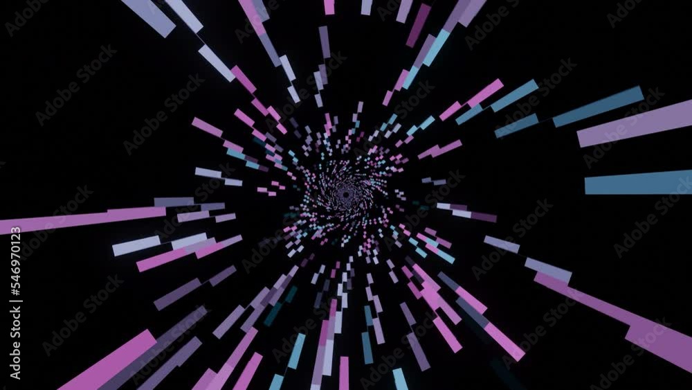 Poster dark background. design. purple and red lines creating patterns in the form of a tunnel disappear an