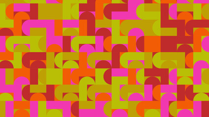 pink, yellow and orange geometric pattern, wallpaper for tile, banner, tableclothe
