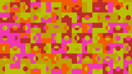 pink, yellow and orange geometric pattern, wallpaper for tile, banner, tableclothe