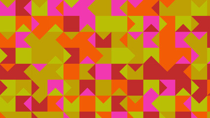 pink, yellow and orange geometric pattern, wallpaper for tile, banner, tableclothe