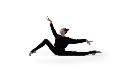 Rhythmic gymnast isolated on white