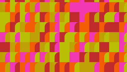 pink, yellow and orange geometric pattern, wallpaper for tile, banner, tableclothe