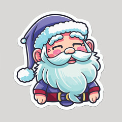 Christmas Santa cartoon sticker, xmas joyful Santa stickers collection. New-year collection