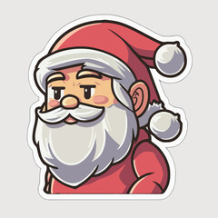 Christmas Santa cartoon sticker, xmas Santa stickers collection. New-year holidays