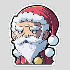 Christmas Santa sticker, xmas angry Santa stickers collection. New-year collection