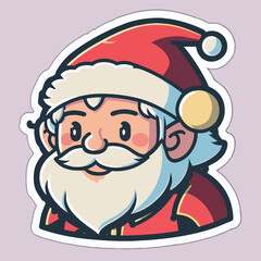 Christmas Santa sticker, xmas Santa stickers pack. New-year holidays