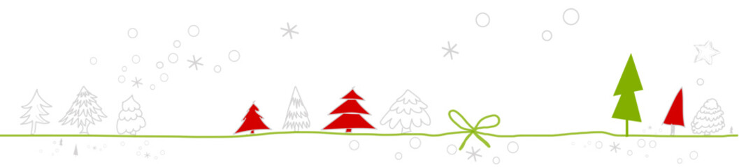 Schleife Weihnachten Zeichnung Tanne Baum Band Banner Sterne Skizze