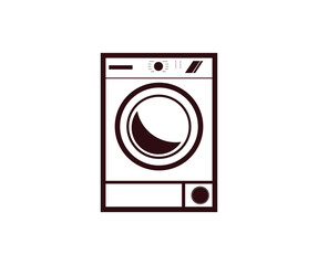 Washing machine vector icon clothes laundry logo design. Household washing machine. Clothes washer, laundry icon, home appliances vector design and illustration.

