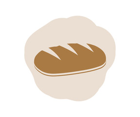 Freshly baked bread, fresh loaf of bread, bakery icon logo design. Design of bread and food sign vector design and illustration.
