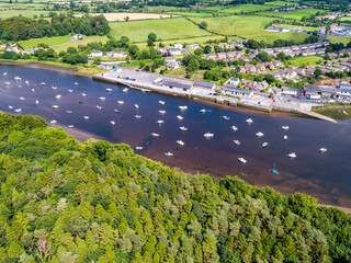 Aerial view of the river Moy at Ballina in County Mayo - Republic of Ireland