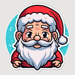 Christmas cute santa, xmas joyful Santa stickers elements. Winter collection